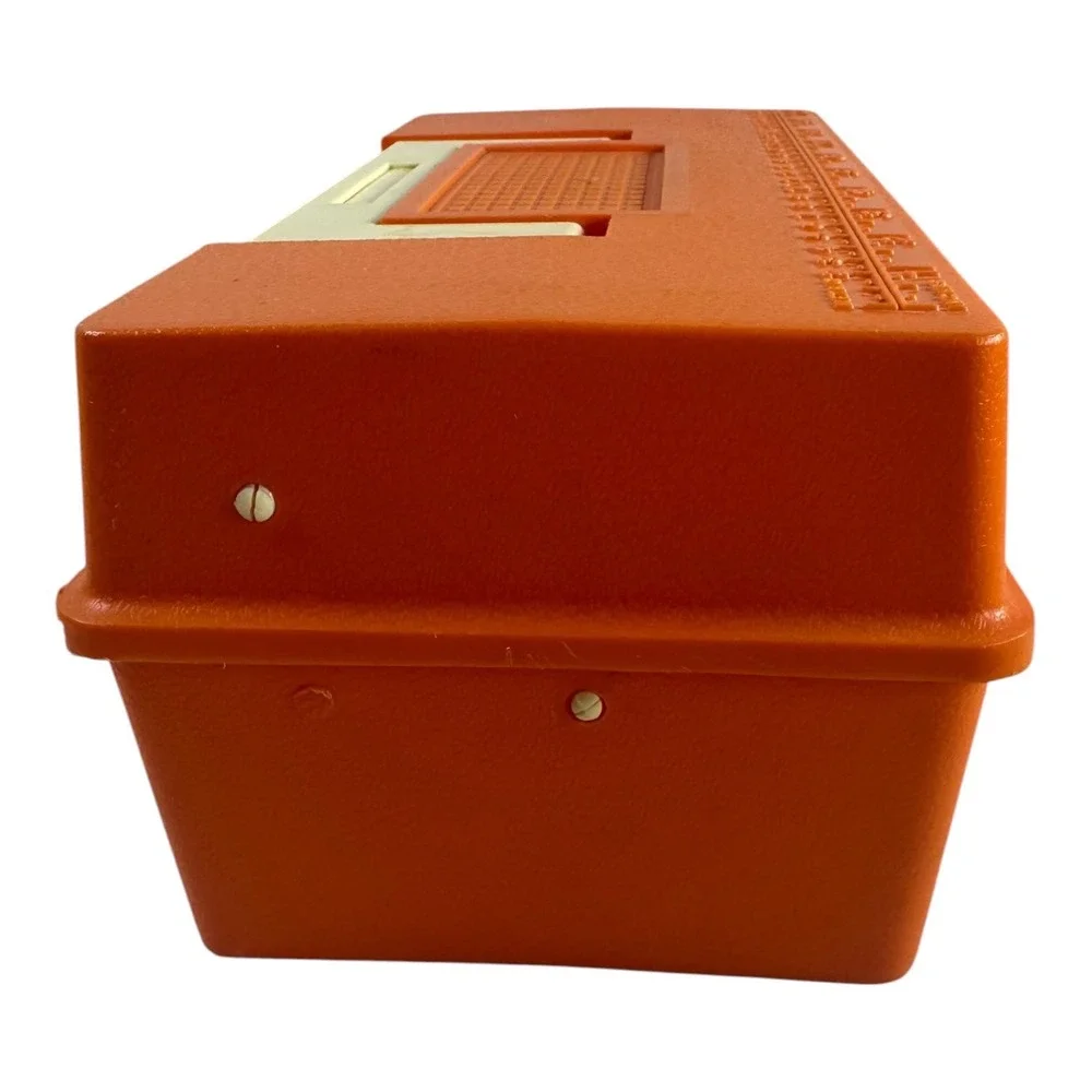 Vintage Snoopy Catchem Box Zebco Orange Fishing Tackle Box Peanuts 1988 USA